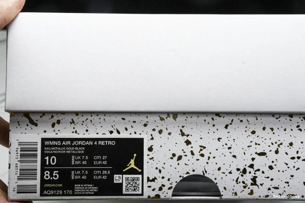 Bmlin 4 Metallic Retro Jordan Gold AQ9129-170 0712